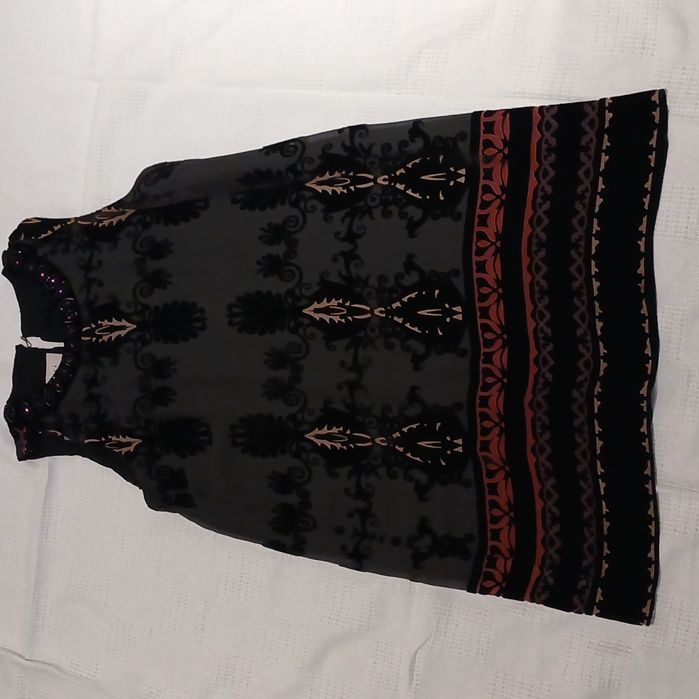Eli black velvet accent size 12 dress